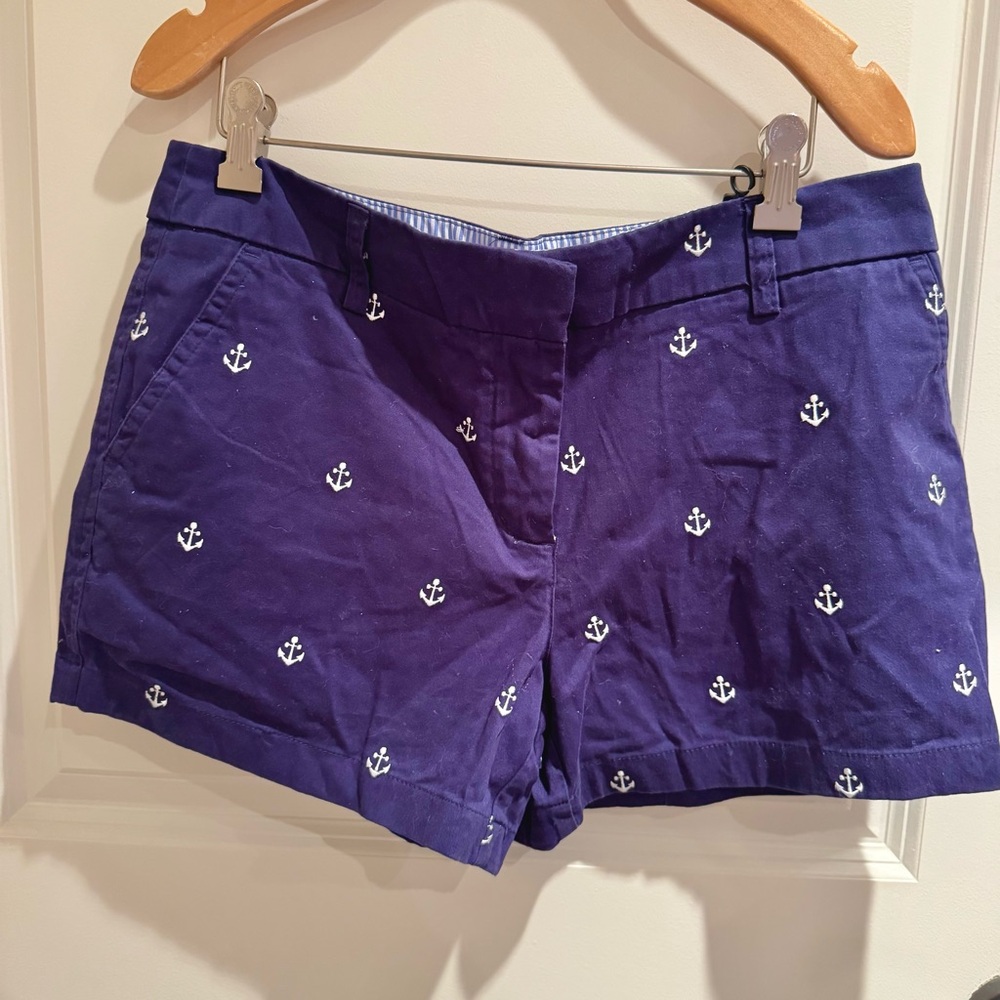 Cambridge Dry Goods Navy Anchor Embroidered Women’s Shorts